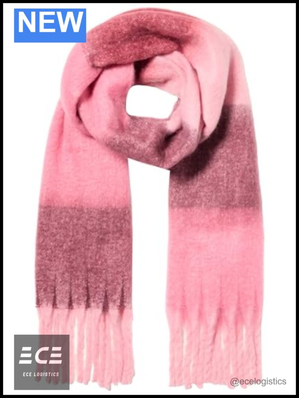 Oversized Color Block Blanket Scarf Cozy Winter Wrap 74 Inch